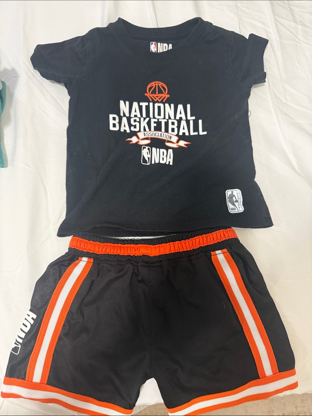 NBA Black and Orange Kids Basketball Tee & Shorts Set